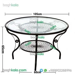 میز آهنی قطر 100 ابعاد میز آهنی قطر 100
